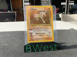 Hitmonlee LP 7/62 Fossil Holo Rare Pokemon Card Vintage 1999 WOTC - Image 1