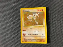 Hitmonlee LP 7/62 Fossil Holo Rare Pokemon Card Vintage 1999 WOTC - Image 2