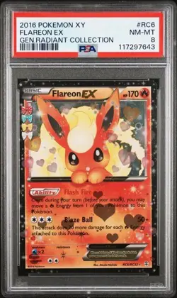 🔥 2016 Pokemon XY Generations Flareon EX Radiant Collection PSA 8 - Image 1