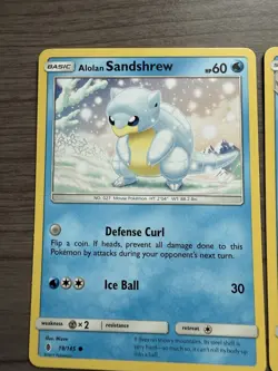 Pokemon TCG Alolan Sandshrew 19/145 Alolan Sandslash 20/145 Guardians Rising NM - Image 2
