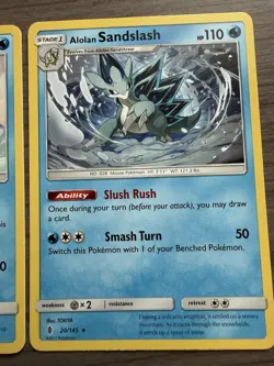 Pokemon TCG Alolan Sandshrew 19/145 Alolan Sandslash 20/145 Guardians Rising NM - Image 3