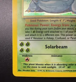 Venusaur 15/102 Base Set Unlimited 1999 Holo Rare Vintage Pokemon Card MP - Image 5