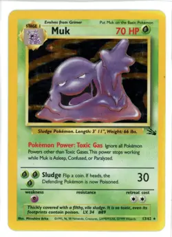 Muk Holo 13/62 Fossil Unlimited Pokemon Card - Image 1