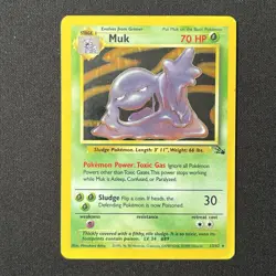 Muk Holo 13/62 Fossil Unlimited Pokemon Card - Image 2