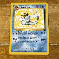 Pokemon Card Vaporeon 28/64 Non Holo Jungle Set Rare WOTC - Image 1