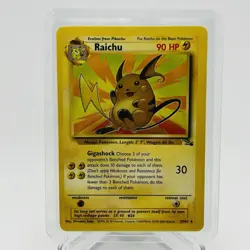 Raichu - 29/62 - Pokemon Fossil Unlimited Rare Card WOTC LP Uncentered Rear! - Image 1