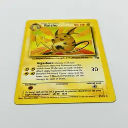 Raichu - 29/62 - Pokemon Fossil Unlimited Rare Card WOTC LP Uncentered Rear! - Image 3
