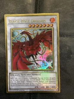Yugioh Card TCG Black Rose Dragon MGED-EN026 Gold Rare Holo Alt Art 1st Edition - Image 1