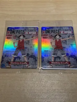 TWO 2x One Piece Monkey.D.Luffy College Basketball US Voyage Promo Card Sealed - Image 1