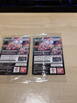 TWO 2x One Piece Monkey.D.Luffy College Basketball US Voyage Promo Card Sealed - Image 2