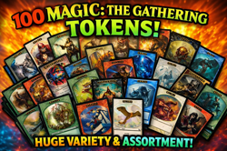 100 MAGIC THE GATHERING MTG CARDS BULK LOT ALL TOKENS - Image 1