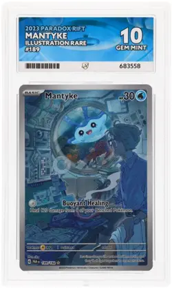 ACE 10 Mantyke 189/182 Illustration Rare Paradox Rift Full Art PSA Pokemon Card - Image 1