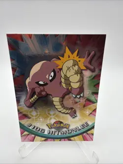 Topps Series 2 1999 TV Blue LOGO Holo HITMONLEE #106 Pokemon Character Card LP - Image 1