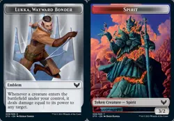 MTG Strixhaven *FOIL* Double-Sided Token - EMB Lukka Wayward Bonder / Spirit - Image 1