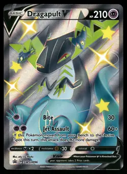 Shiny Holo Rare Dragapult V #SWSH096 Pokemon SWSH: Sword & Shield Promo Card - Image 1