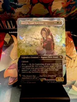 Aerith, Last Ancient Borderless (Chocobo Track Foil) Commander: Final Fantasy NM - Image 1