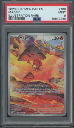 2023 Pokemon Paradox Rift Illustration Rare #186 Magby Mint PSA 9 - Image 1