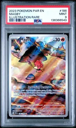 2023 POKEMON PAR EN-PARADOX RIFT ILLUSTRATION RARE #186 MAGBY PSA 9 - Image 1