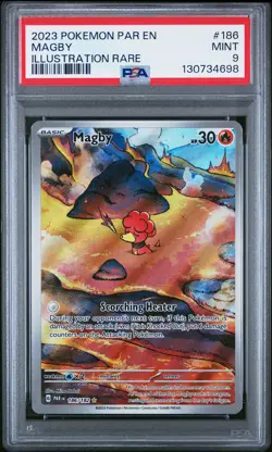 2023 POKEMON PAR EN-PARADOX RIFT ILLUSTRATION RARE #186 MAGBY PSA 9 - Image 1