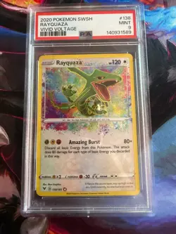2020 Pokemon SWSH Vivid Voltage Rayquaza #138/185 PSA 9 - Image 1