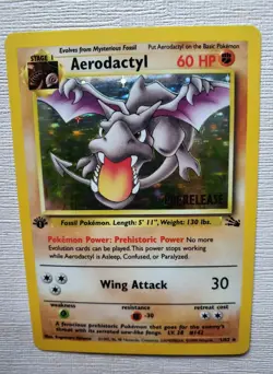 Aerodactyl (Prerelease) 01/62 WOTC PROMO HOLO Pokemon 1st Edition Vintage - Image 3