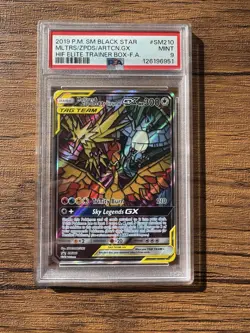 Pokemon TCG Moltres Zapdos Articuno GX SM210 Black Star Promo - PSA 9 - Image 1