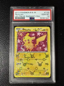 2013 Pokemon Legendary Treasures Radiant Collection #7 Pikachu RC7 PSA 10 - Image 1