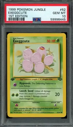 Exeggcute Pokemon 1999 Jungle 1st Edition Common 52/64 WOTC PSA 10 GEM MT - Image 1