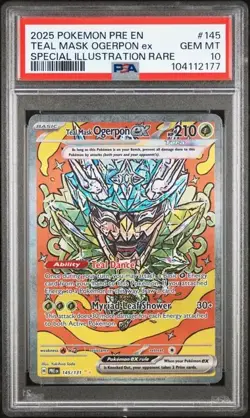 Pokemon Scarlet & Violet Prismatic Evolution Teal Mask Ogerpon ex SIR PSA 10 - Image 1