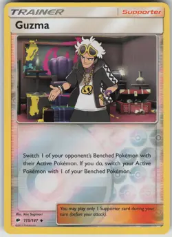 Pokemon TCG Guzma Uncommon Reverse Holo SM - Burning Shadows 115/147 - Image 1