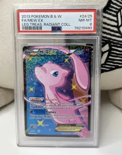 2013 POKEMON B&W LEGEND TREASURES RADIANT COLL RC24/RC25 FULL ART/MEW EX PSA 8 - Image 1