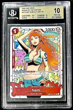 One Piece English Wings Of A Captain OP06 Nami Treasure Rare Alt Art BGS 10 Gem - Image 1