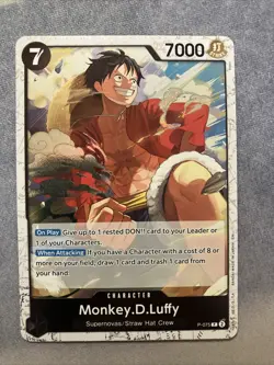 • Monkey D. Luffy • P-075 SR The Best Promo Holo Foil One Piece TCG NM - Image 1