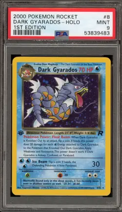 Pokemon Dark Gyarados Team Rocket 1st Edition Holo Rare #8 PSA 9 Mint - Image 1