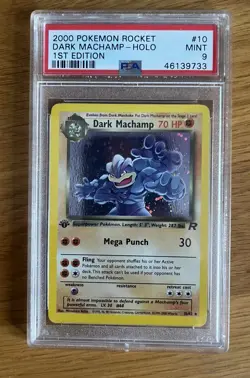 Pokemon Dark Machamp Team Rocket 1st Edition Holo Rare #10 PSA 9 Mint - Image 1