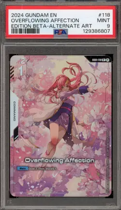 Gundam Card Game Overflowing Affection Beta Edition Alternate Art #118 PSA 9 - Image 1