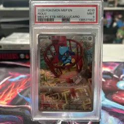 Pokemon Center Riolu #10 Promo Mega Evolutions Stamped Exclusive PSA 9 - Image 1