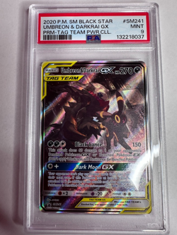 Pokemon Umbreon & Darkrai GX Sun & Moon PRM-TAG TEAM PWR.CLL Promo SM241 PSA 9 - Image 1