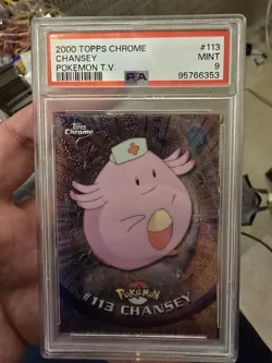 PSA 9 2000 Topps TV Chrome Chansey 113 Pokemon Card - Mint! - Image 1