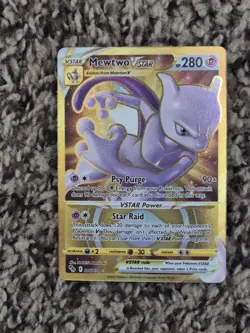 Pokemon Go TCG Mewtwo v Star Gold Card Secret Rare 086/078 - Image 1