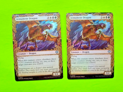 MTG Tarkir Dragonstorm - Lot of 2 Armament Dragon - Showcase - Foil Cards - Image 1