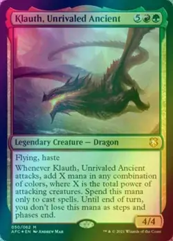1x Klauth, Unrivaled Ancient Foil - Adventures in the Forgotten Realms MTG NM - Image 1