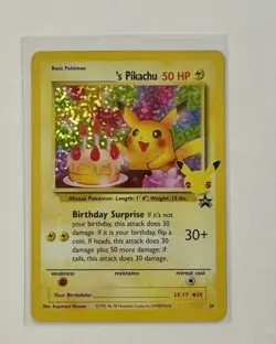 Pokemon Pikachu TCG Birthday Celebrations Holo Rare Card #24 Classic Collection - Image 2