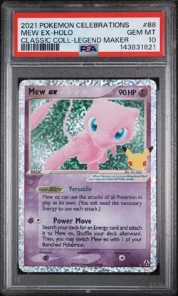 PSA 10 GEM MINT 2021 Pokemon Mew ex Holo Celebrations Classic Collection 88 - Image 1