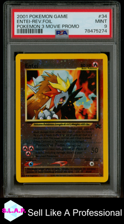 ENTEI-REV.FOIL POKEMON 3 MOVIE PROMO POKEMON GAME MOVIE 2001 34 PSA 9 - Image 1