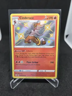 Cinderace SV017/SV122 Shining Fates Baby Shiny Holo Rare Pokemon Card TCG - Image 1