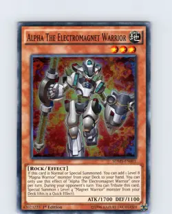 Yu-Gi-Oh Alpha The Electromagnet Warrior SDMY-EN001 1st Edition Super Rare NM - Image 1