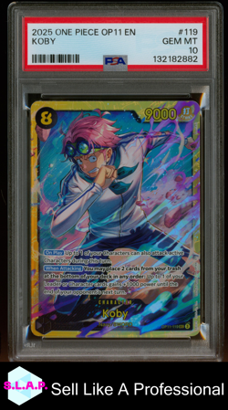 KOBY ONE PIECE OP11-A FIST OF DIVINE SPEED 2025 119 PSA 10 - Image 1