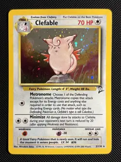 2000 Pokemon Game Base Set 2 5/130 Clefable Holo - Image 1