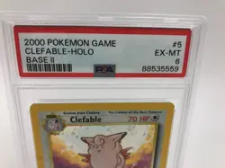 2000 POKEMON GAME Trading Card CLEFABLE #5/130 HOLO graded PSA EX-MT 6 - Image 3